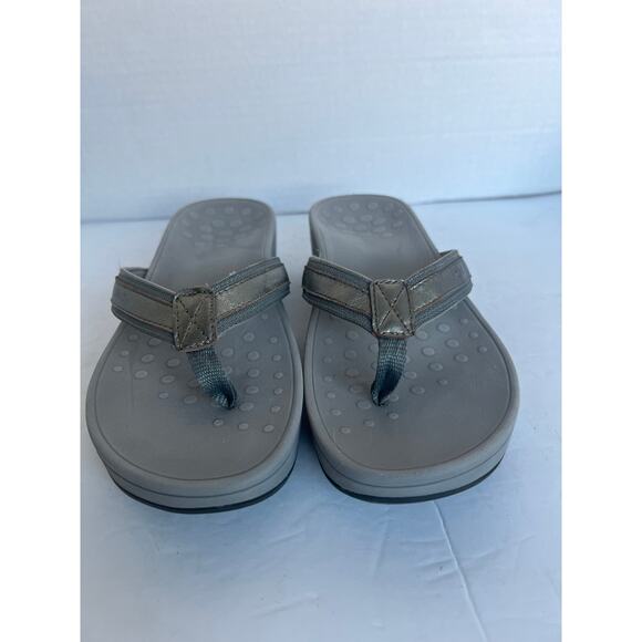 Vionic Tide II Comfort Flat Gray Thong Straps Flip Flop Sandals Size 10 - Picture 3 of 10